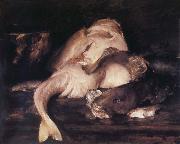 William Merritt Chase The still life of fish oil painting